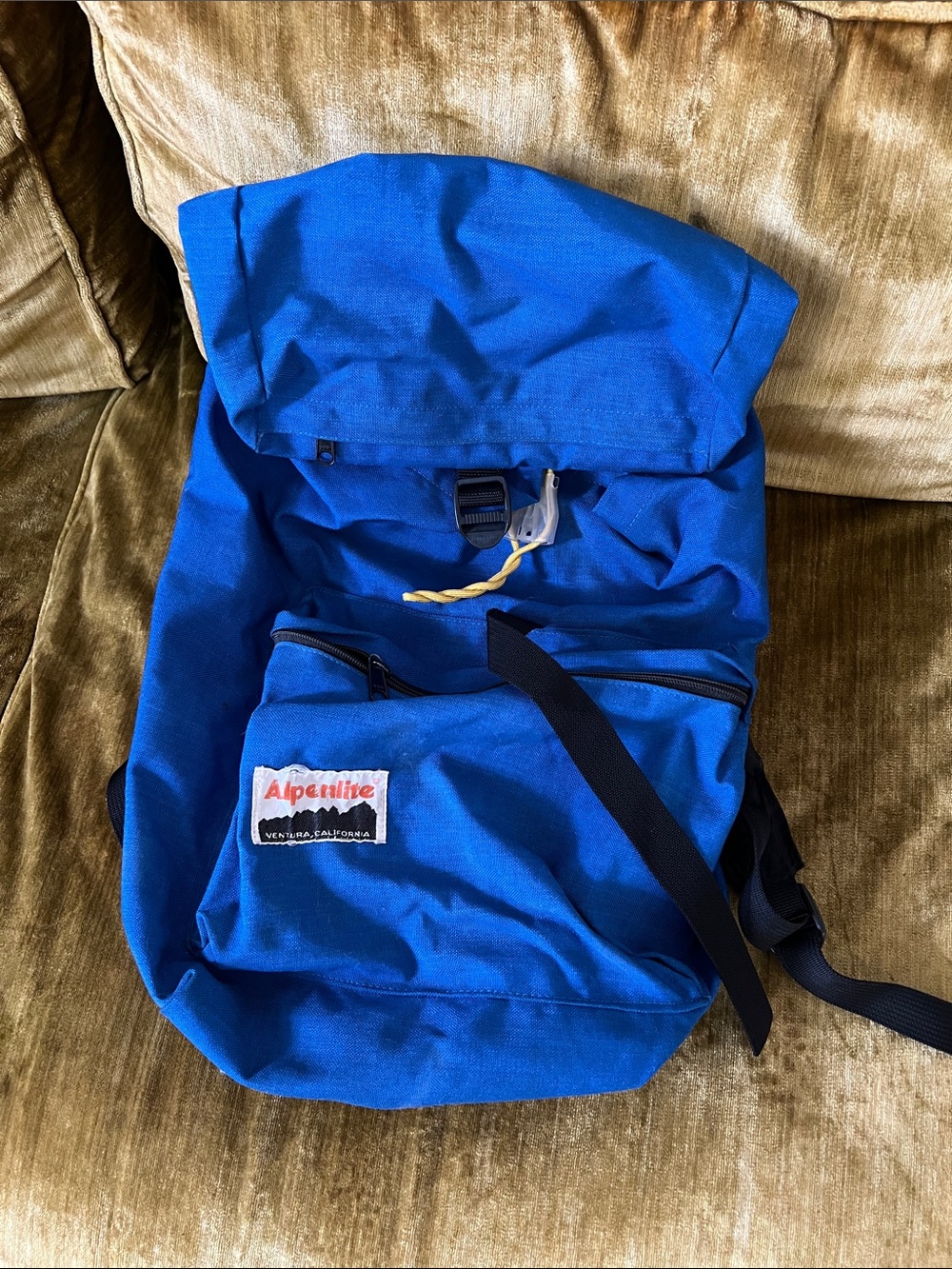 Vintage Alpaline Royal Blue Canvas Backpack for Men Made in USA 1970s-1980s